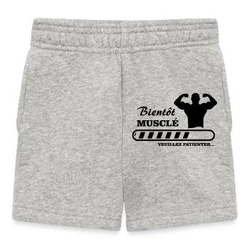 bientôt musclé  - Short Bébé - gris chiné - Devant