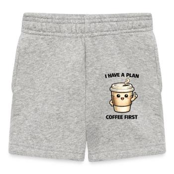 Café d’abord – Mon plan - Short Bébé - gris chiné - Devant