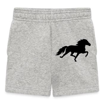 Cheval islandais dans le pass de course - Short Bébé - gris chiné - Devant