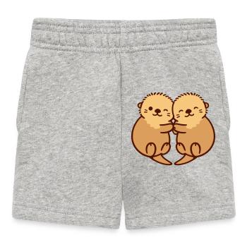 otter hug - Baby Shorts - heather grey - Front