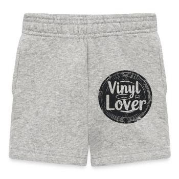 Vinyl Lover Vintage Musik Design - Baby Shorts - Grau meliert - Vorne