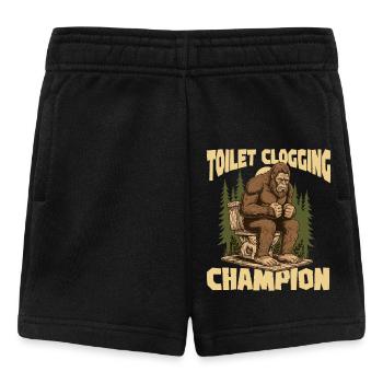 Champion du bouchon des toilettes Bigfoot Humour dans la salle de bain - Short Bébé - noir - Devant
