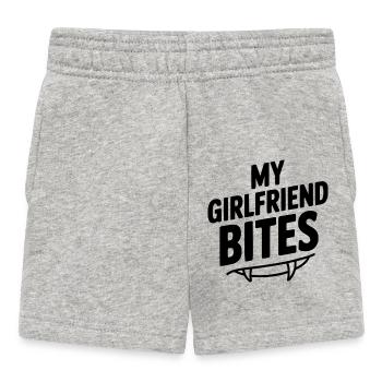My Girlfriend Bites - Baby Shorts - heather grey - Front