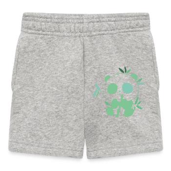 Panda avec bambou – illustration délicate - Short Bébé - gris chiné - Devant