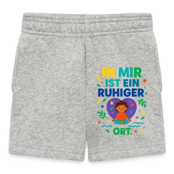 In mir ist ein ruhiger Ort – Achtsamkeit - Baby Shorts - Grau meliert - Vorne