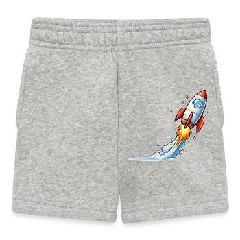 Raketenstart Cartoon-Design - Baby Shorts - Grau meliert - Vorne