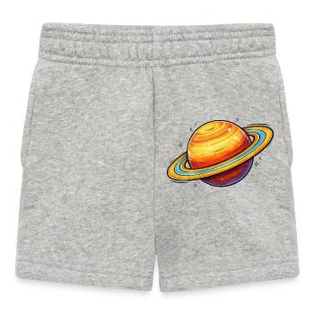 Saturn Planet - Baby Shorts - heather grey - Front