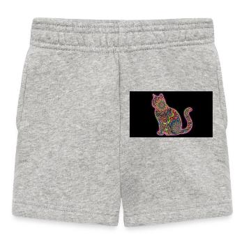 Motifs félins psychédéliques - Short Bébé - gris chiné - Devant