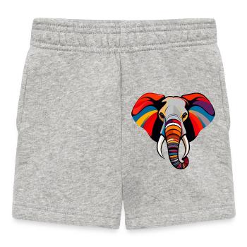 Art coloré de tête d’éléphant Motif pop art d’éléphant - Short Bébé - gris chiné - Devant