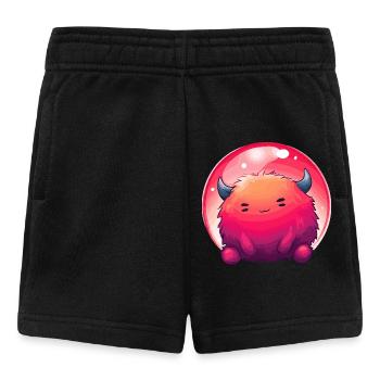 Fluffy Monster Face Gradient - Baby Shorts - black - Front
