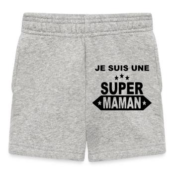 Je suis une super maman  - Short Bébé - gris chiné - Devant