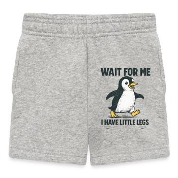 Pinguin Spruch Humor Meme Lustig Geschenkidee - Baby Shorts - Grau meliert - Vorne
