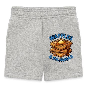 Waffles and pajamas love breakfast waffles - Baby Shorts - heather grey - Front
