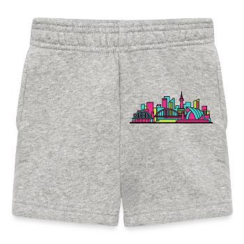 Newcastle City Skyline Tyne Bridge Moderne Kunst - Baby Shorts - Grau meliert - Vorne