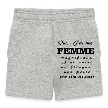 Une femme magnifique  - Short Bébé - gris chiné - Devant