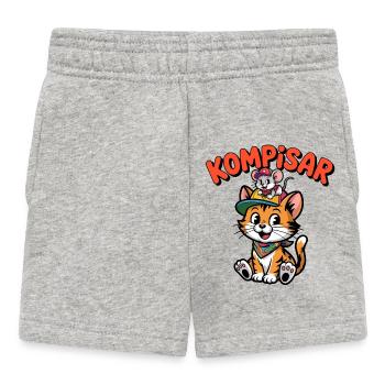 Freunde und Freunde für immer – Süße Katze und Maus - Baby Shorts - Grau meliert - Vorne