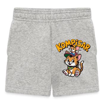 Freunde und Freunde für immer – Süße Katze und Maus - Baby Shorts - Grau meliert - Vorne