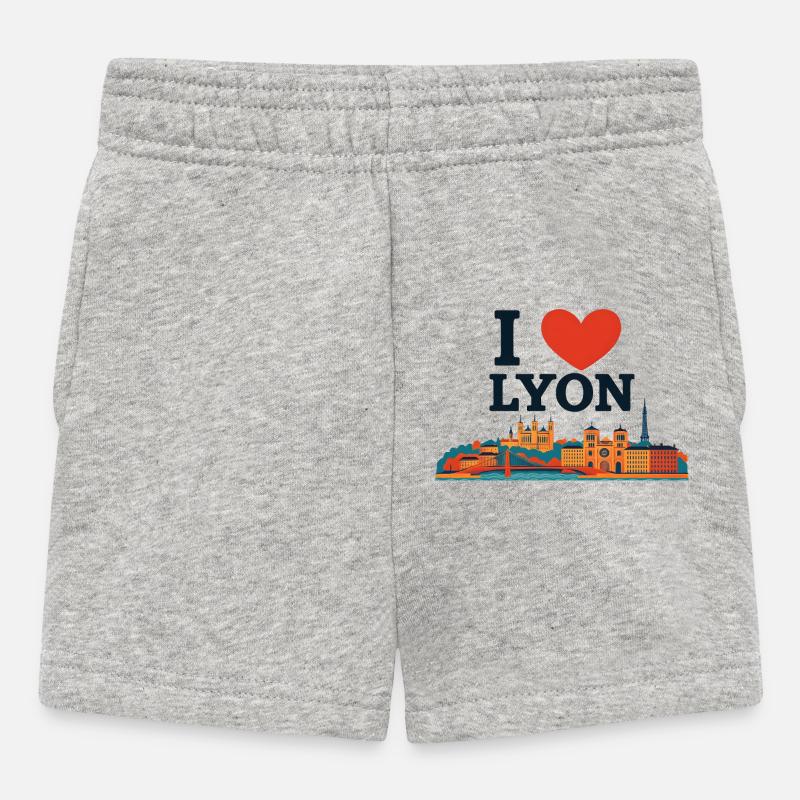 I Love Lyon – Skyline Coloré - Short Bébé - gris chiné