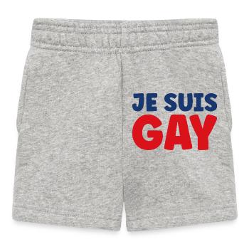 I am gay - Baby Shorts - heather grey - Front