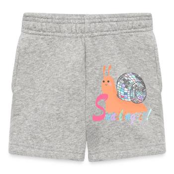 Snailing It! – Bunte Schnecke mit Disco-Kugel - Baby Shorts - Grau meliert - Vorne