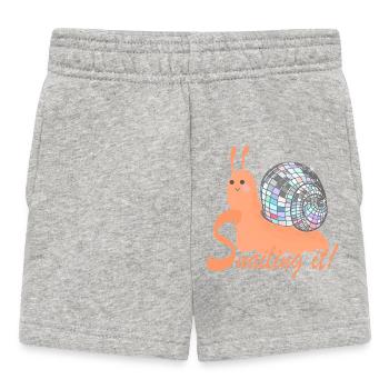 Escargot ! – Escargot coloré avec boule disco - Short Bébé - gris chiné - Devant