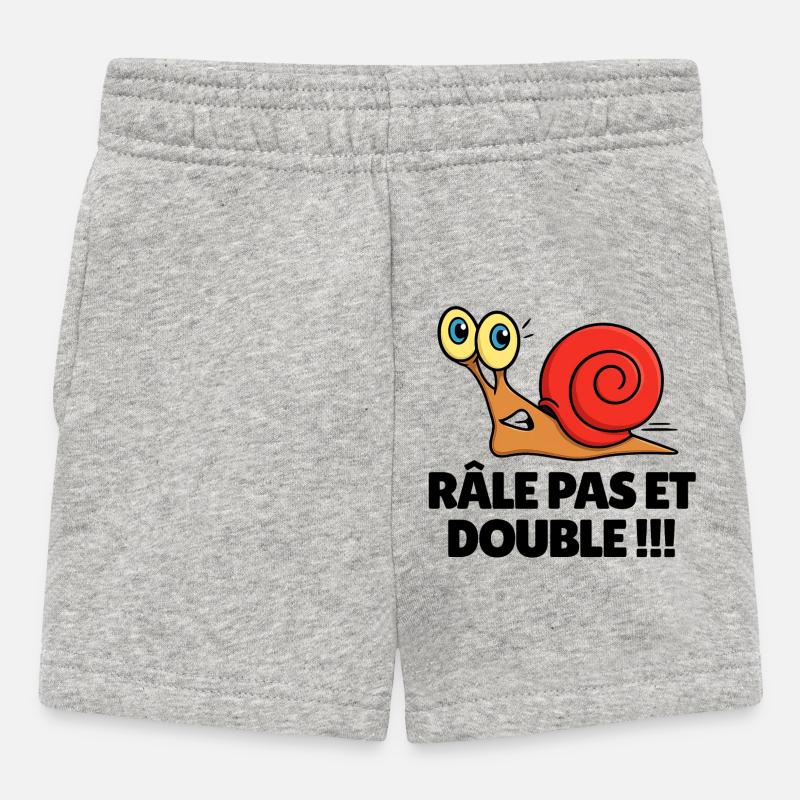 Râle pas et double - Short Bébé - gris chiné