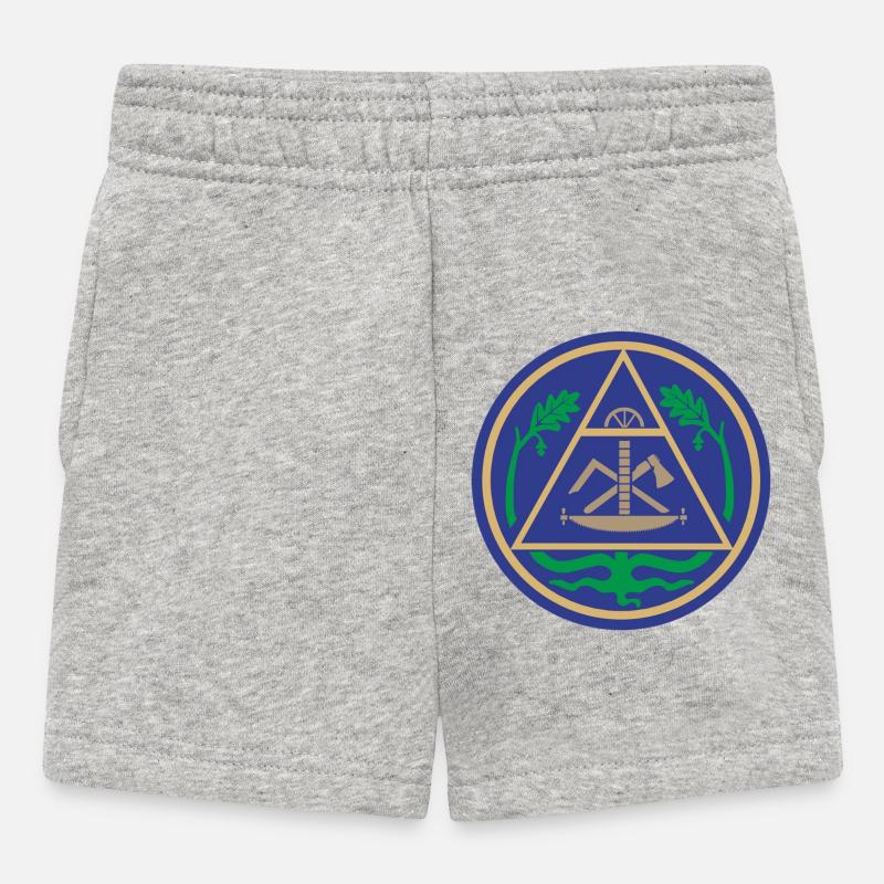 51195_Zimmerer Emblème géométrique du triangle - Short Bébé - gris chiné