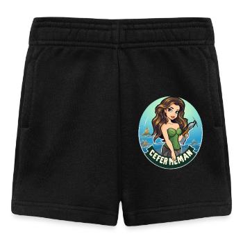 Sea Heroine Badge Motif - Baby Shorts - black - Front