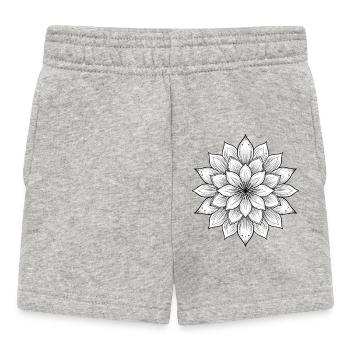 Mandala fleur à pétales fins, calme et harmonie - Short Bébé - gris chiné - Devant