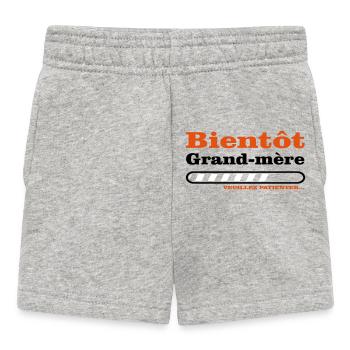 bientôt grand mère  - Short Bébé - gris chiné - Devant