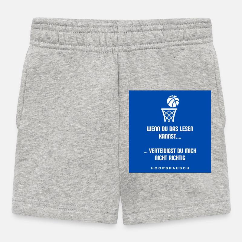 Read or Defend Saying Hoopsrausch - Baby Shorts - heather grey