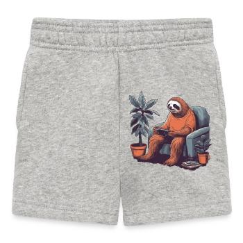 Lazy gamer in armchair - Baby Shorts - heather grey - Front