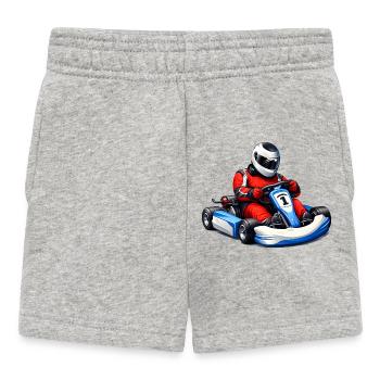 Illustration de pilote de karting - Short Bébé - gris chiné - Devant