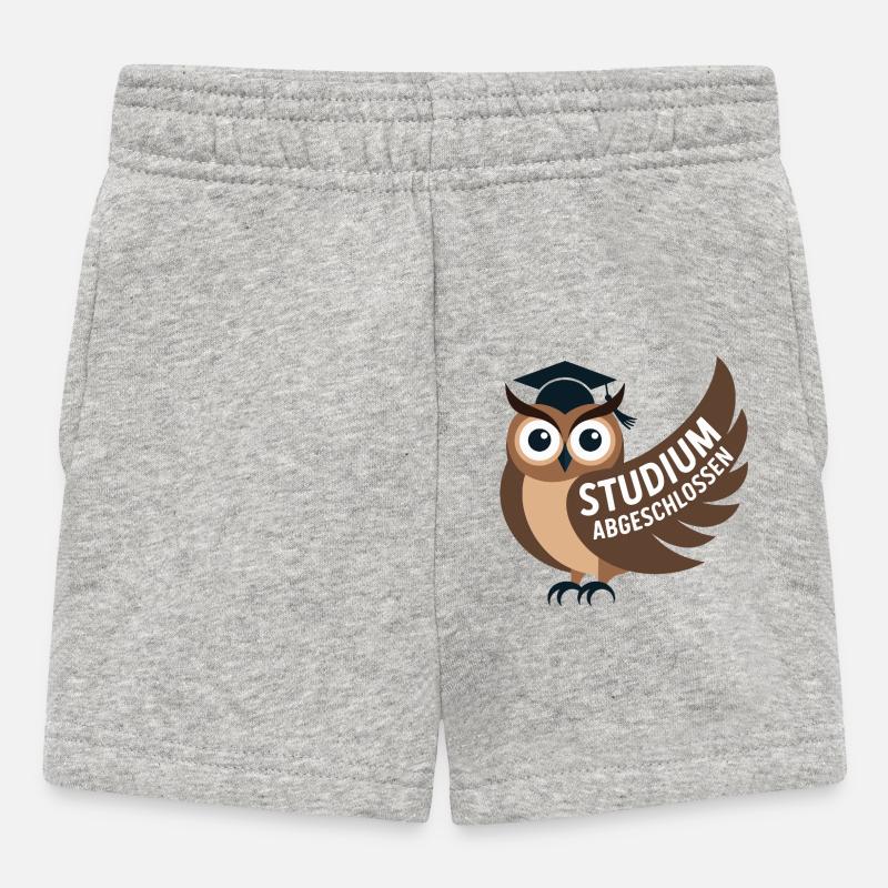 Eule - Studium abgeschlossen - Baby Shorts - Grau meliert