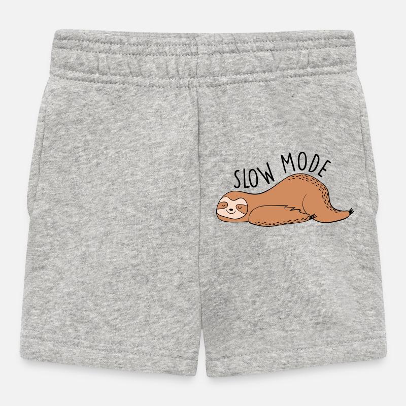 Fauler Langsammodus - Baby Shorts - Grau meliert