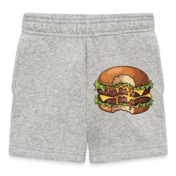 Double cheeseburger juteux avec piquant – Foodie - Short Bébé - gris chiné - Devant