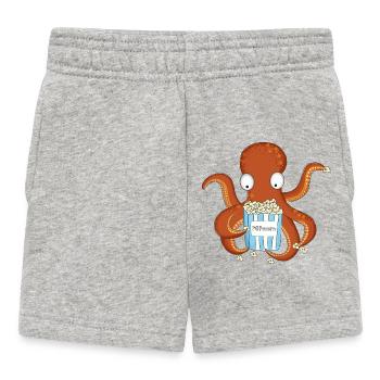 Popcorn Octopus - Baby Shorts - heather grey - Front