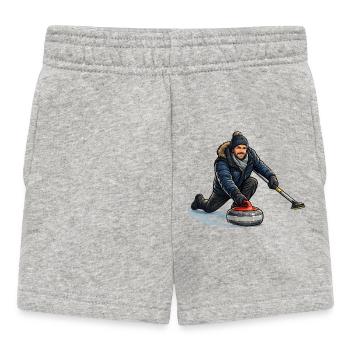 Curlingheld im Eiswind - Baby Shorts - heather grey - Front