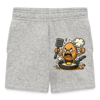 Wenn Eier ausrasten - Baby Shorts - Grau meliert - Vorne