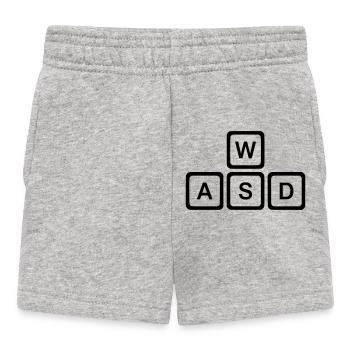 WASD Tasten PC Gaming Nerd Vektor - Baby Shorts - Grau meliert - Vorne
