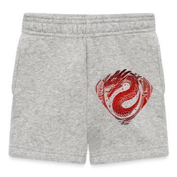 Tourbillon Yin Yang Rouge - Short Bébé - gris chiné - Devant