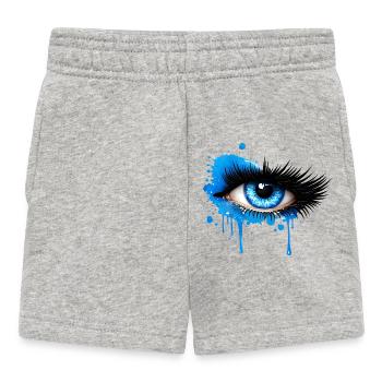 Blaues Auge im Graffiti Stil  - Baby Shorts - Grau meliert - Vorne