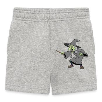 Sorcière à la baguette en brindille en bois - Short Bébé - gris chiné - Devant