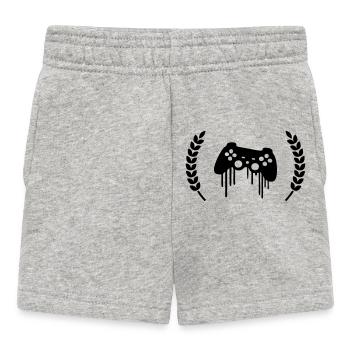 gaming kontroller kranz wappen - Baby Shorts - Grau meliert - Vorne