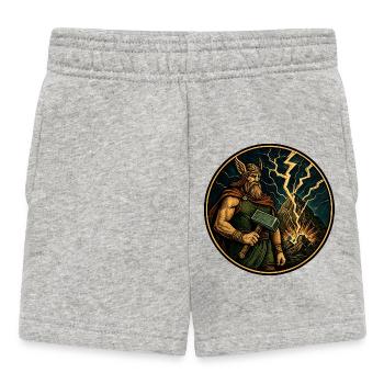 Thor mit Hammer - Baby Shorts - Grau meliert - Vorne