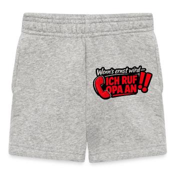 Ich rufe Opa an - Baby Shorts - Grau meliert - Vorne