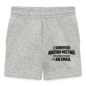 I Survived Another Meeting - Baby Shorts - heather grey - Front