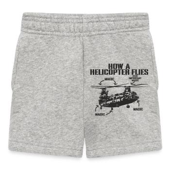 How a Helicopter Flies – Magical and Funny - Baby Shorts - heather grey - Front
