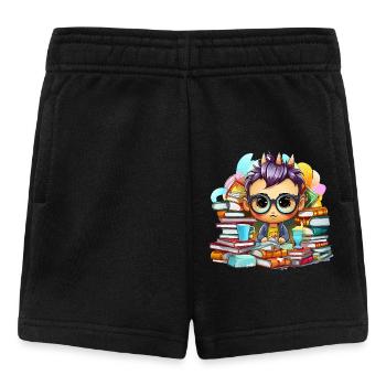 Apprendre le héros Chibi avec les livres - Short Bébé - noir - Devant