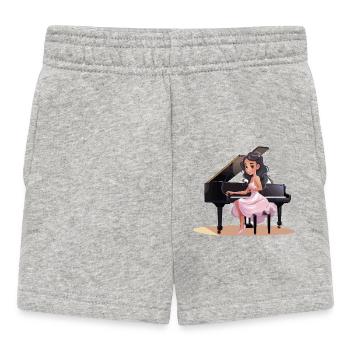 Piano Diva im Pinken Kleid - Baby Shorts - Grau meliert - Vorne